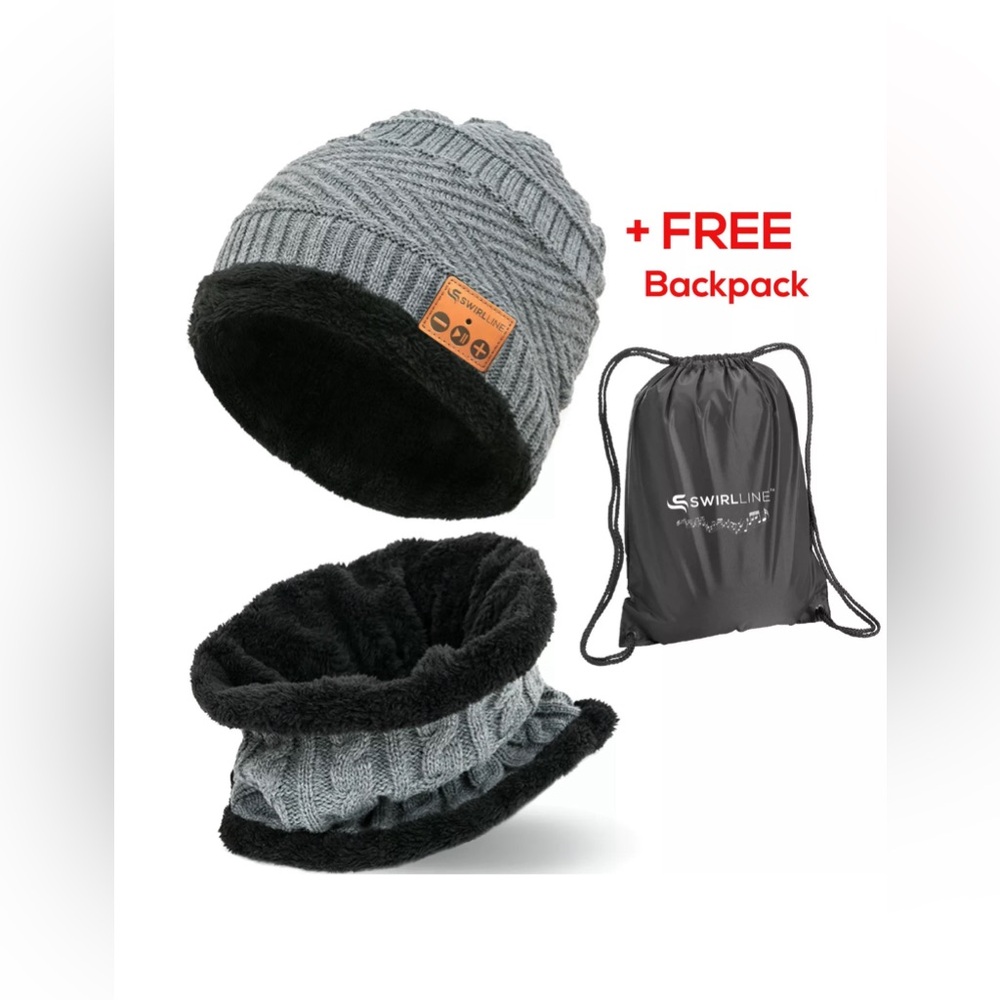 Bluetooth Wireless Hat with Headphones Music Beanie With Scarf Set Women and Men